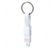 Hedul USB töltős kulcstartó, fehér 