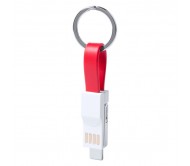 Hedul USB töltős kulcstartó, piros 